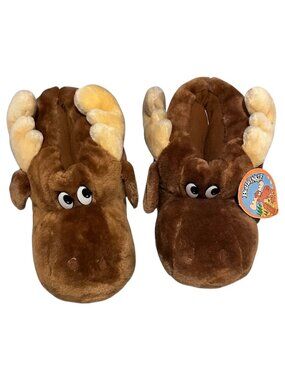 Vintage Bullwinkle Plush Slippers (NWT), Size Large, from the 24K Company (1985)